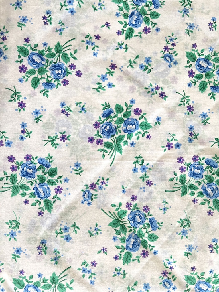 Parure de lit à fleurs bleues et mauve pour 2 personnes