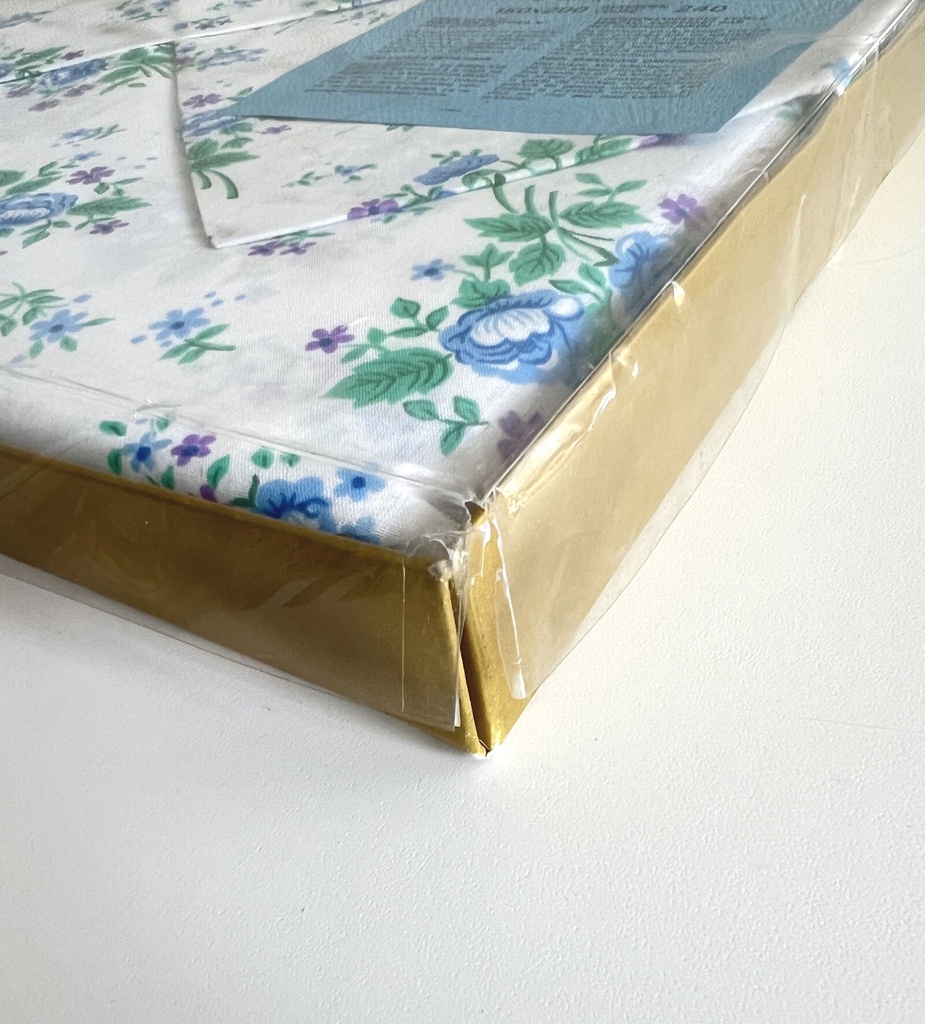 Parure de lit à fleurs bleues et mauve pour 2 personnes