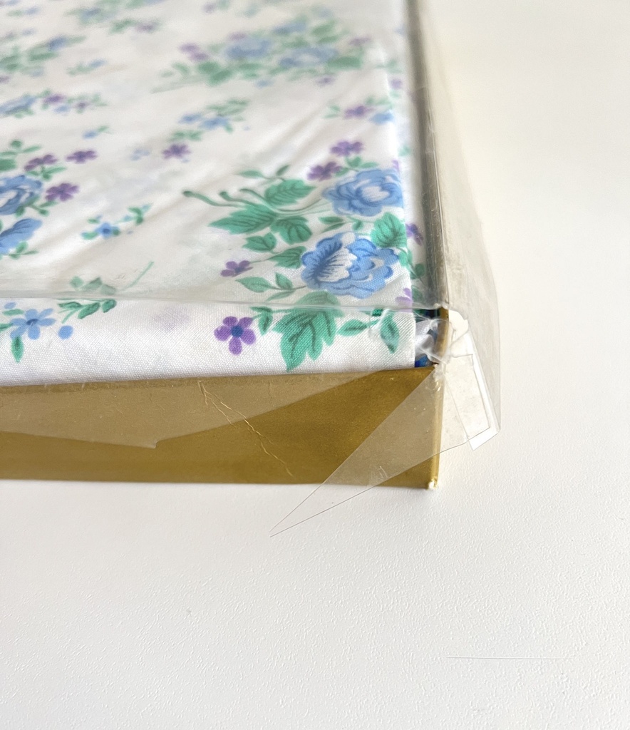 Parure de lit à fleurs bleues et mauve pour 2 personnes