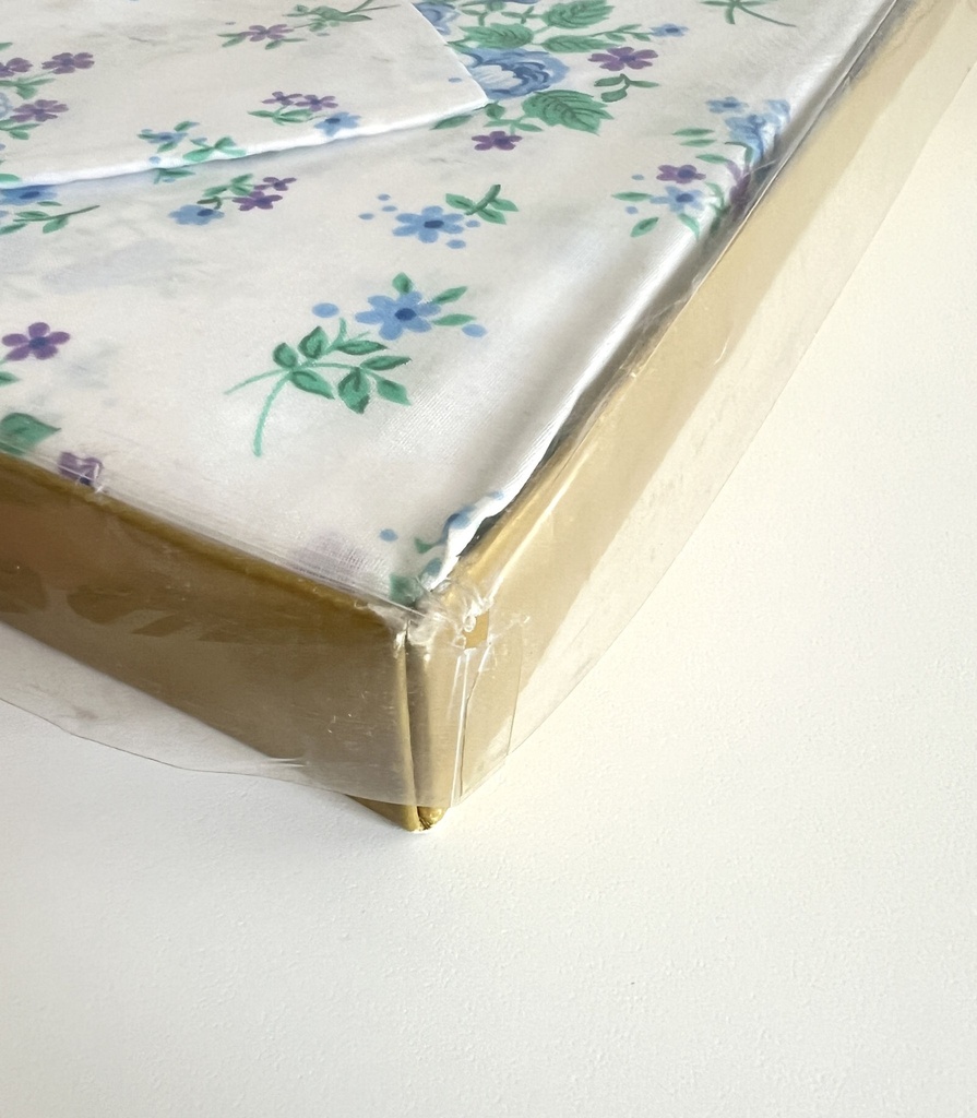 Parure de lit à fleurs bleues et mauve pour 2 personnes