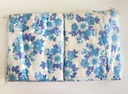 Parure de lit en pilou à fleurs bleues pour 2 personnes