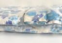 Parure de lit en pilou à fleurs bleues pour 2 personnes