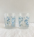 Carafe et 2 verres à eau décor Myosotis
