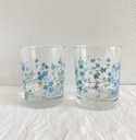 Carafe et 2 verres à eau décor Myosotis