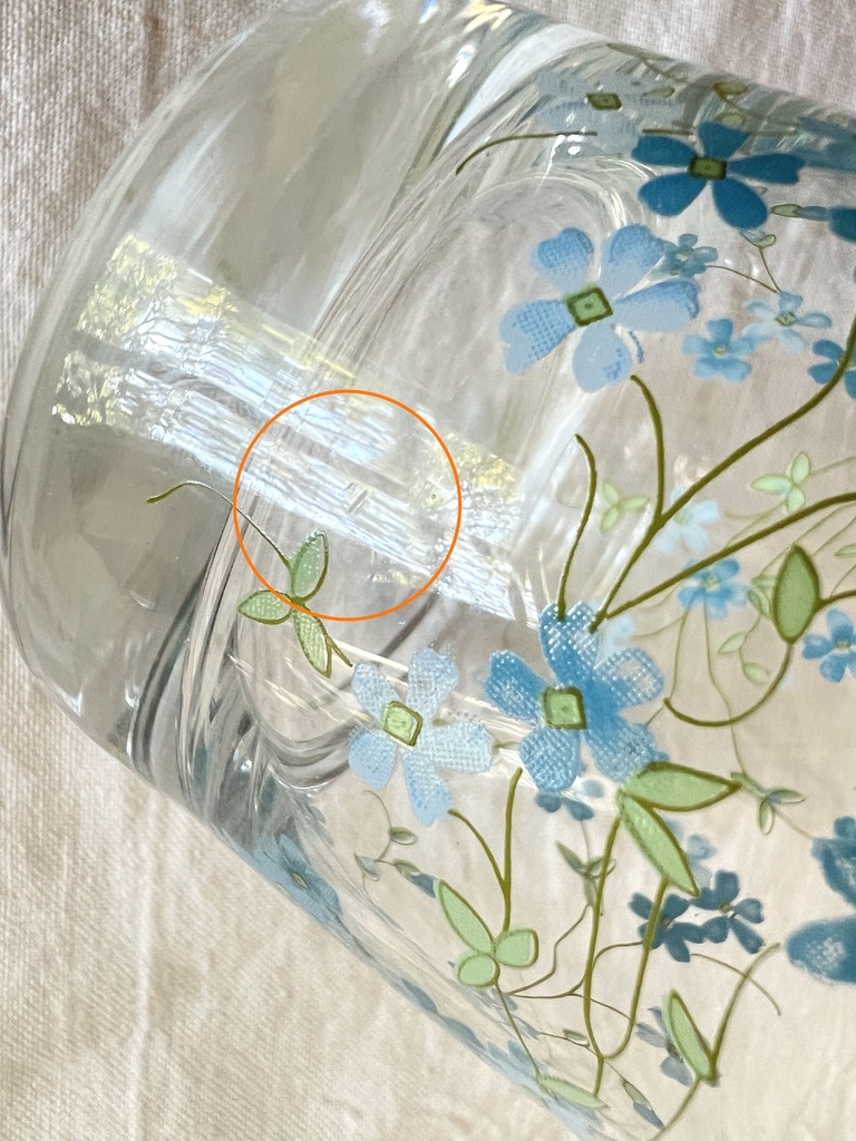 Carafe et 2 verres à eau décor Myosotis