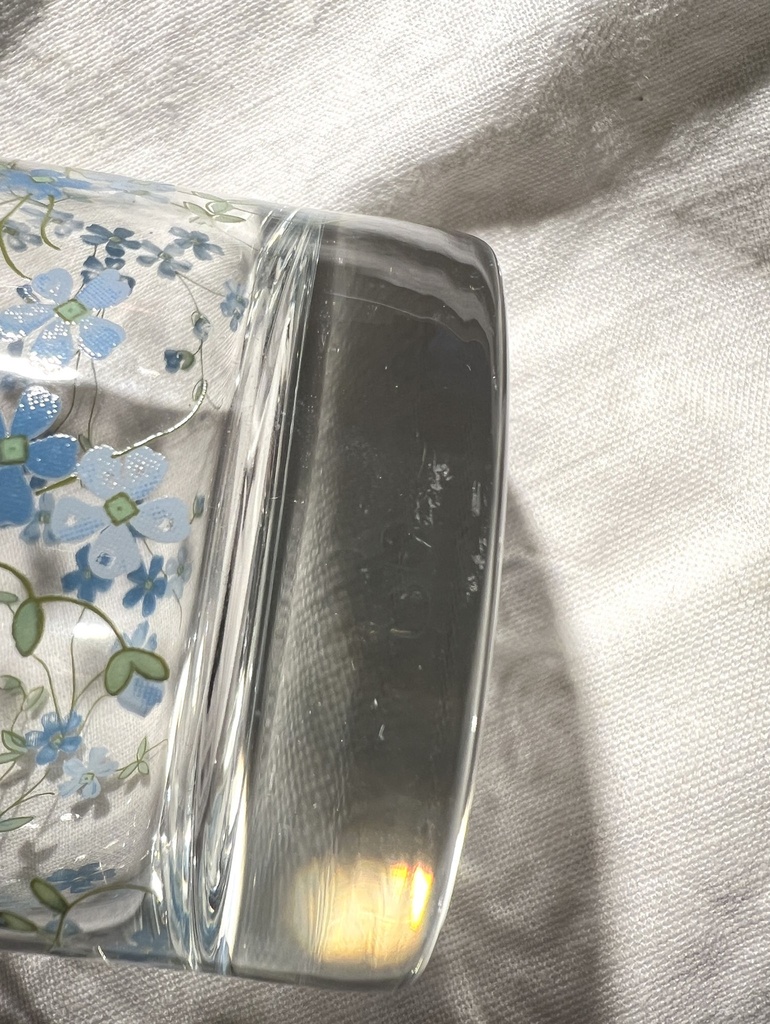 Carafe et 2 verres à eau décor Myosotis