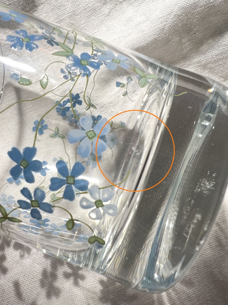 Carafe et 2 verres à eau décor Myosotis