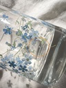 Carafe et 2 verres à eau décor Myosotis