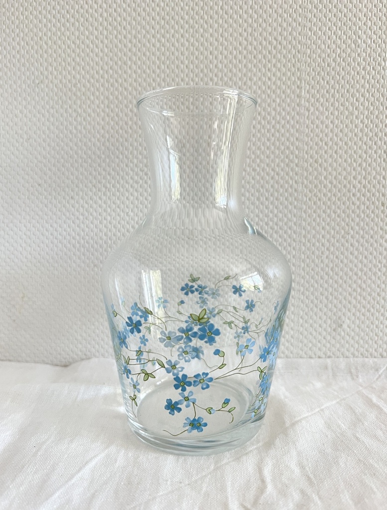 Carafe et 2 verres à eau décor Myosotis