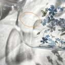 Carafe et 2 verres à eau décor Myosotis