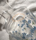 Carafe et 2 verres à eau décor Myosotis