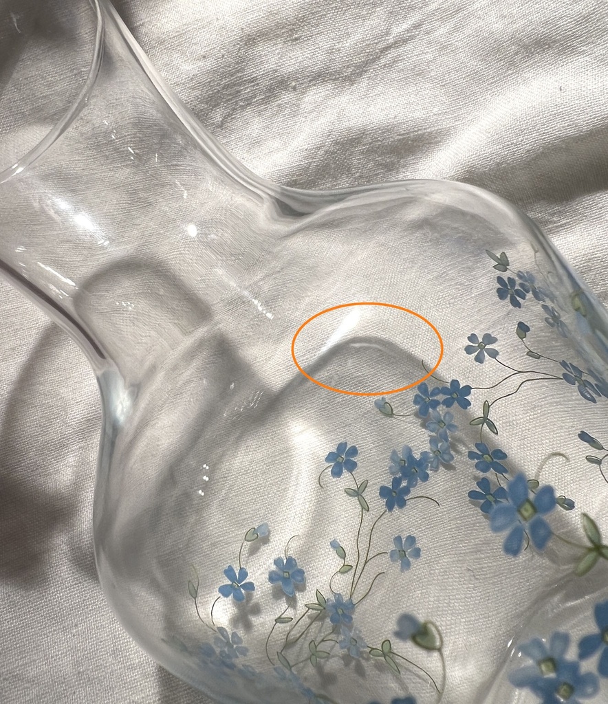 Carafe et 2 verres à eau décor Myosotis