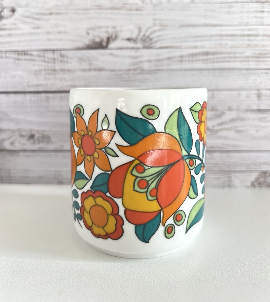 Tasse fleurie dans les tons orange Bavaria