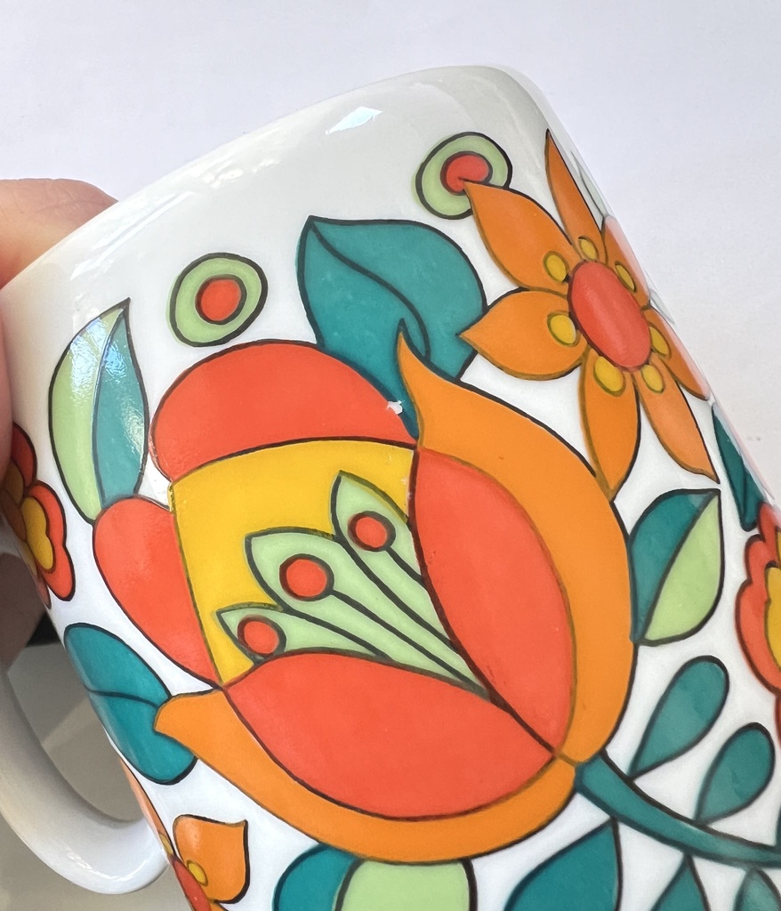 Tasse fleurie dans les tons orange Bavaria