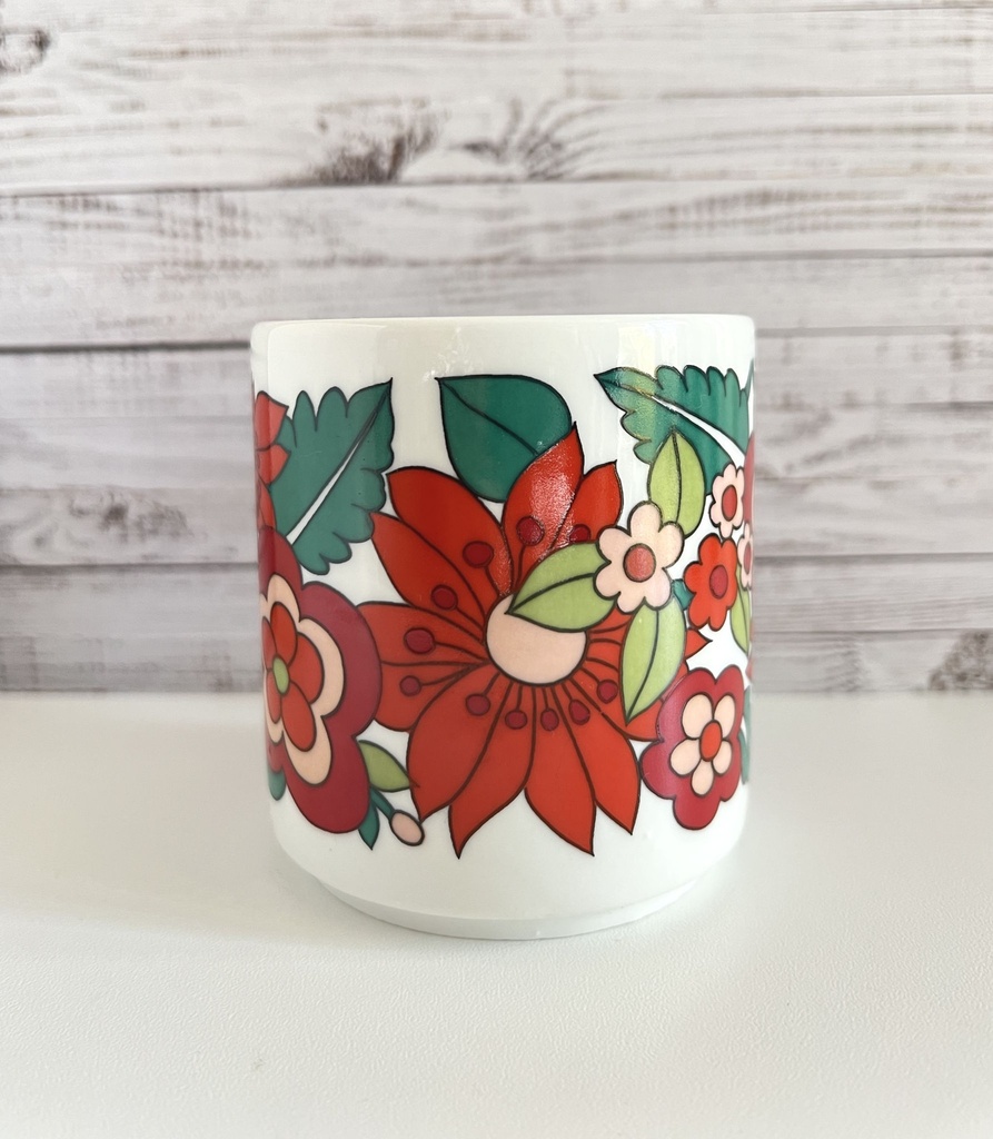 Tasse fleurie dans les tons rouges Bavaria