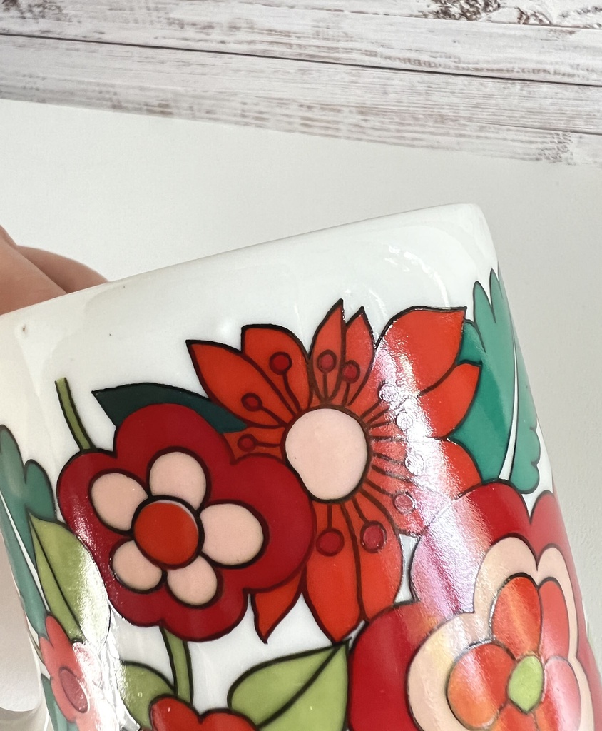 Tasse fleurie dans les tons rouges Bavaria