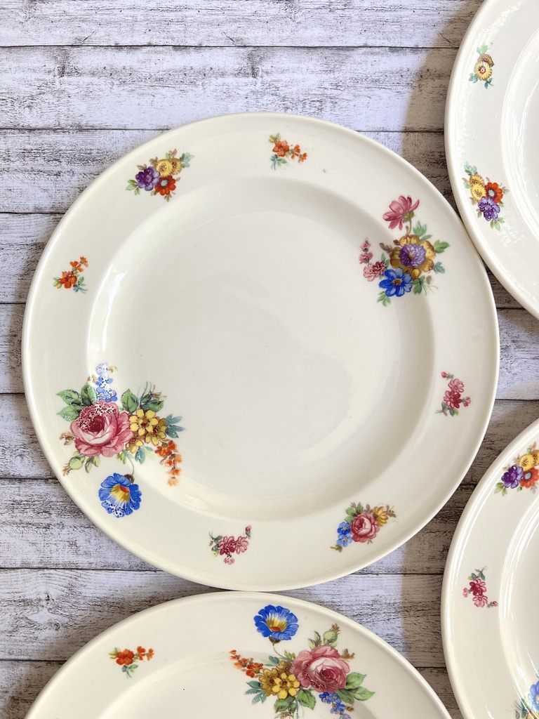 Lot de 4 assiettes à dessert / petit-déjeuner Petrus Regout Boudewijn
