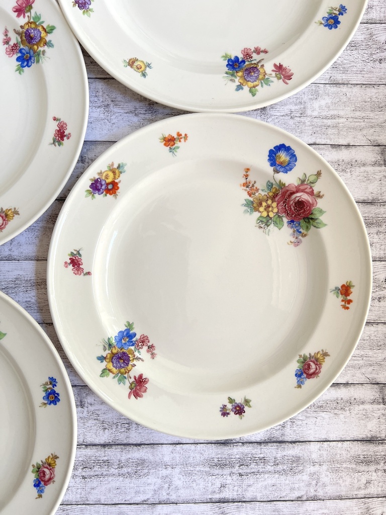 Lot de 4 assiettes à dessert / petit-déjeuner Petrus Regout Boudewijn