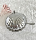 Beurrier coquille / coupelle à caviar bleu cobalt