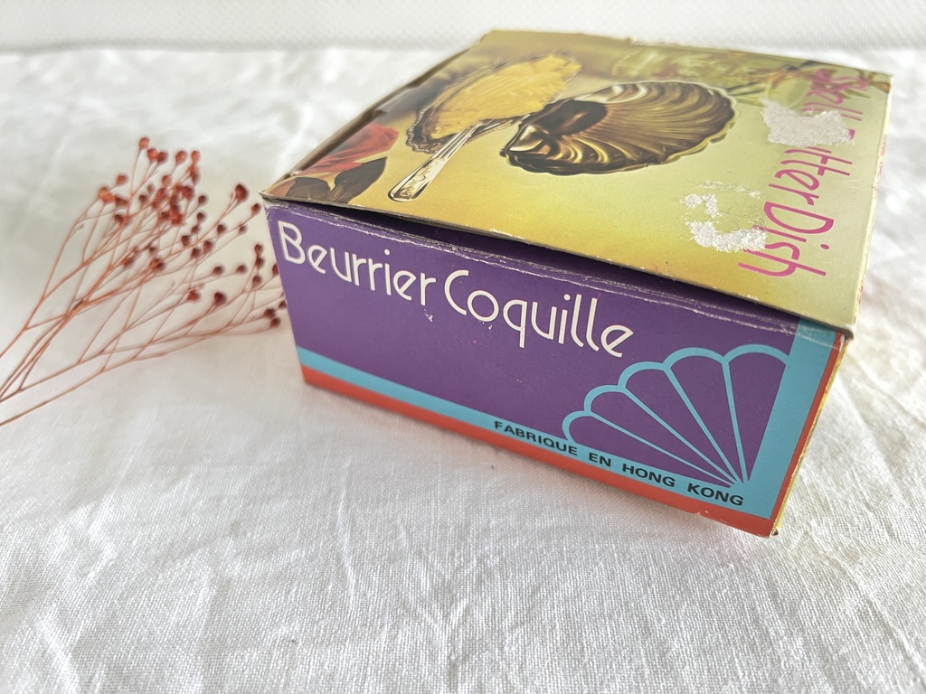 Beurrier coquille / coupelle à caviar bleu cobalt