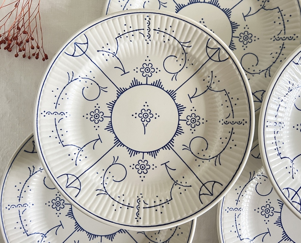 Lot de 6 assiettes à dessert Boch Copenhague