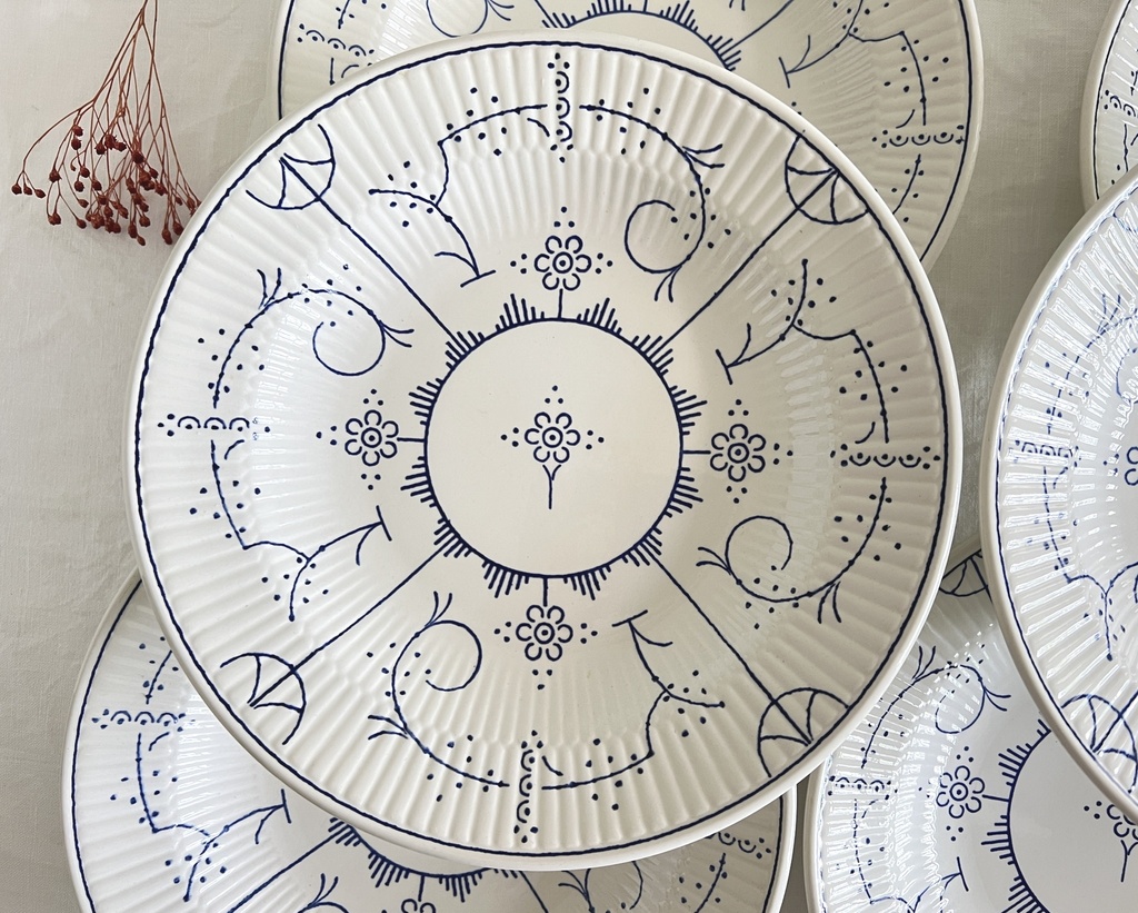 Lot de 6 assiettes creuses Boch Copenhague