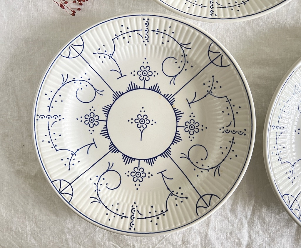 Lot de 4 assiettes plates Boch Copenhague