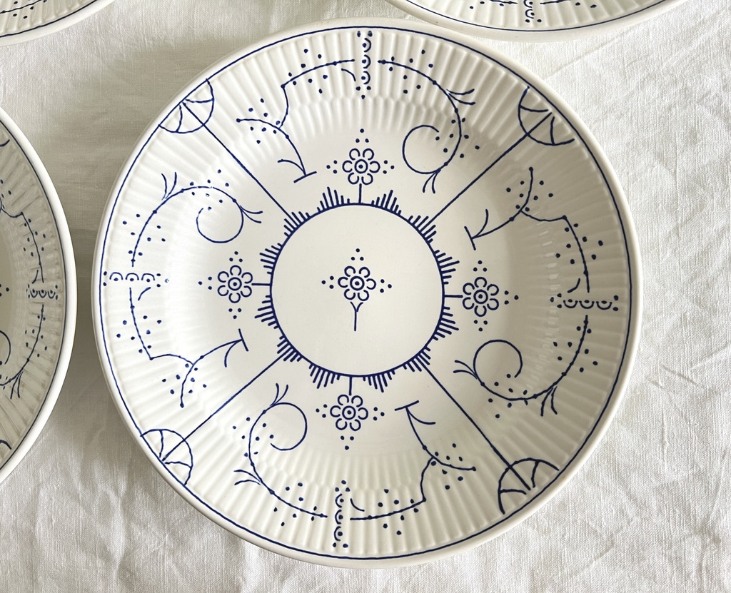Lot de 4 assiettes plates Boch Copenhague
