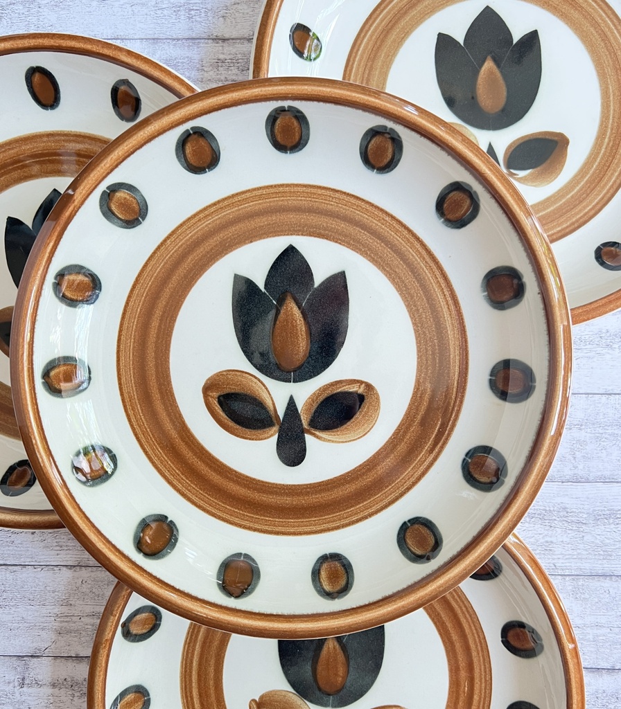 Lot de 4 assiettes creuses Boch Kimono