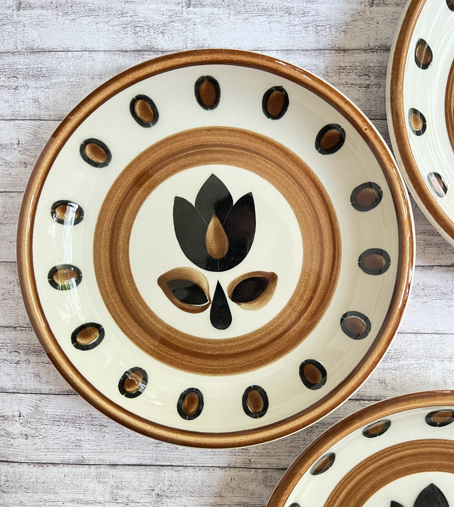 Lot de 4 assiettes creuses Boch Kimono
