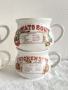 4 bols à soupe avec liste d'ingrédients neufs dans leur boîte