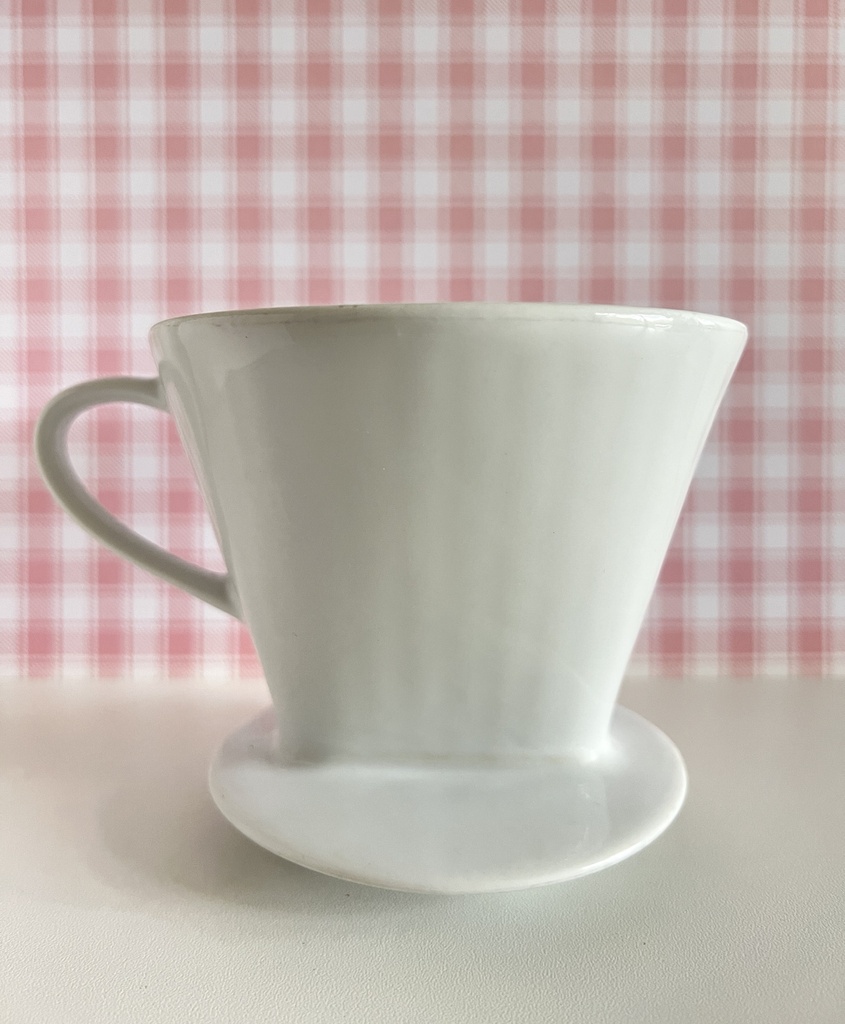 TOP +++ ANCIEN PORTE FILTRE A CAFE MELITTA 1 X 4 EN FAIENCE BLANCHE VINTAGE  ++