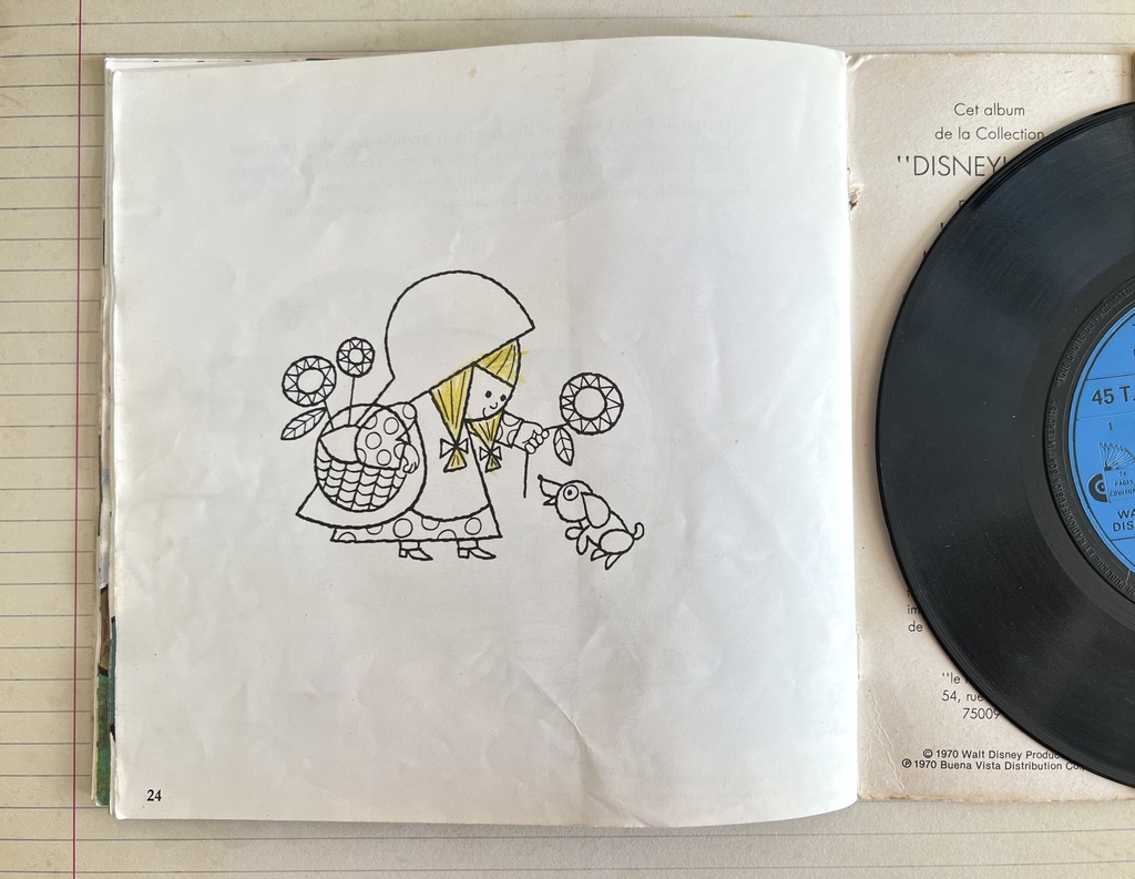 Livre disque 45 tours Le petit chaperon rouge de Walt Disney