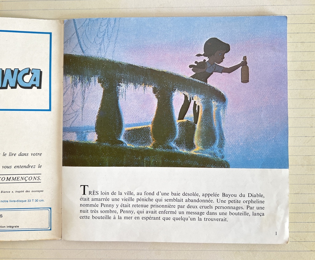 Livre disque 45 tours Bernard et Bianca de Walt Disney