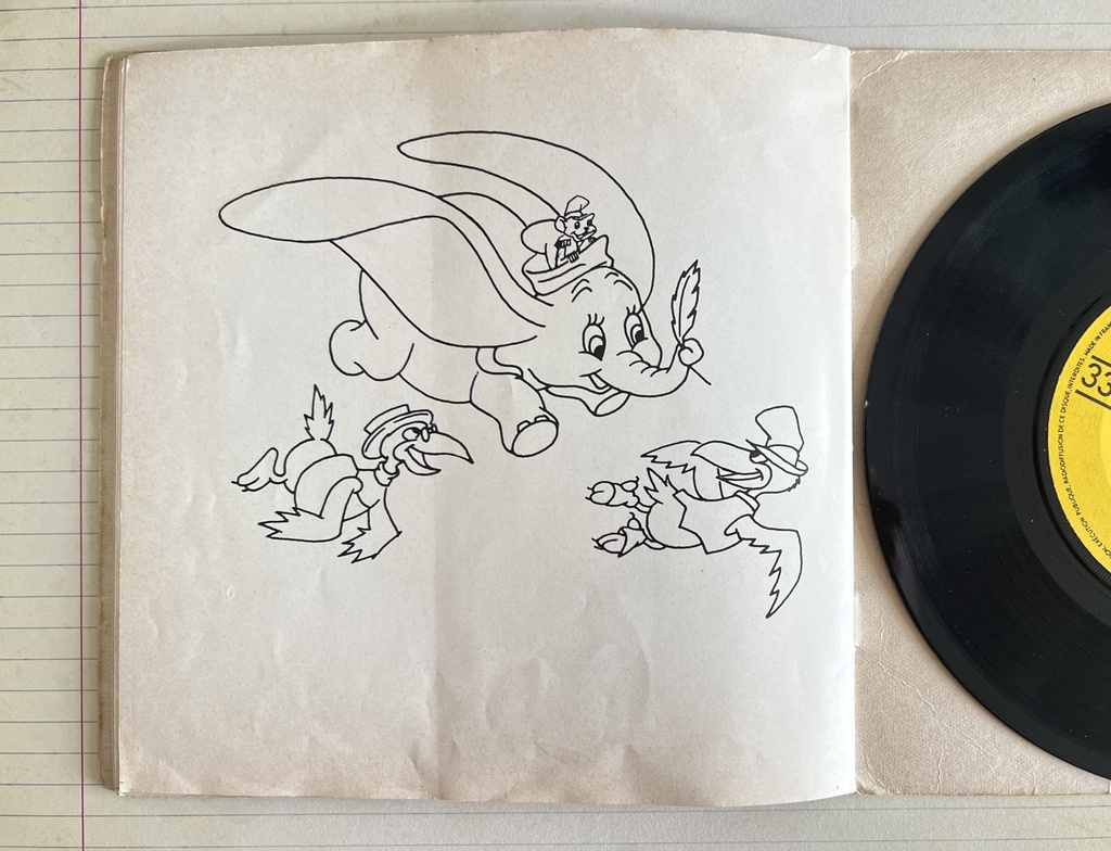 Livre-disque 33 tours 1/3 Dumbo - Walt Disney
