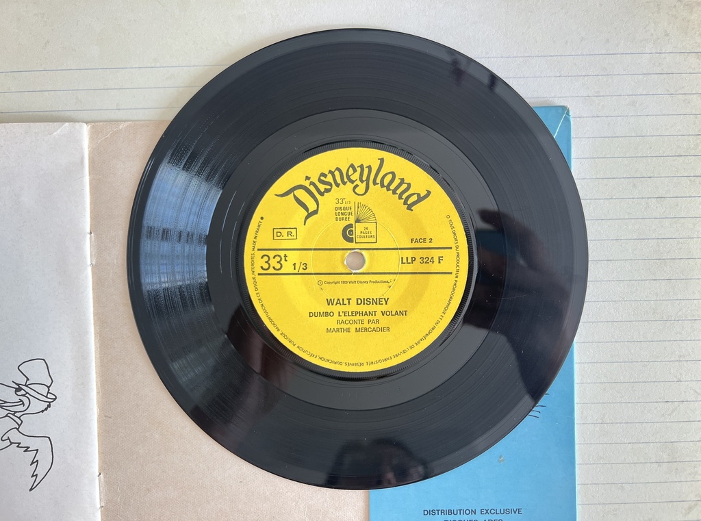 Livre-disque 33 tours 1/3 Dumbo - Walt Disney