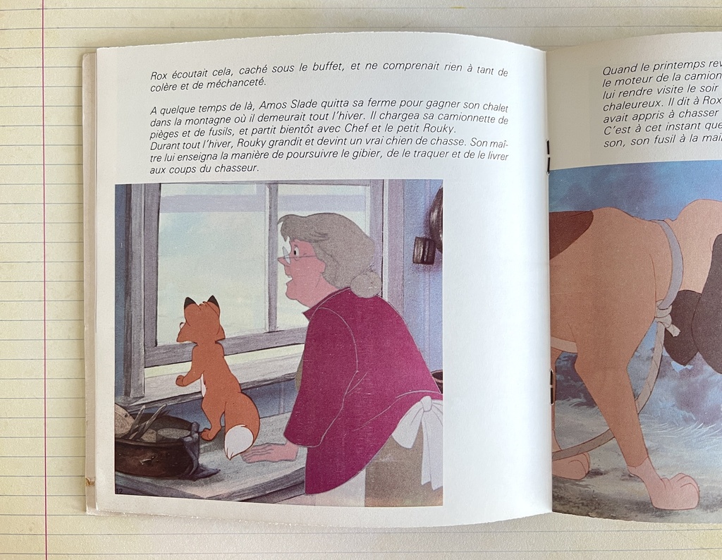 Livre disque 45 tours Rox et Rouky de Walt Disney