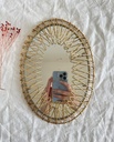 Petit miroir soleil ovale doré et rétractable Erdecor Escaut