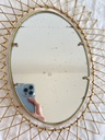 Petit miroir soleil ovale doré et rétractable Erdecor Escaut