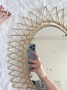 Petit miroir soleil ovale doré et rétractable Erdecor Escaut
