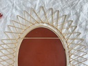Petit miroir soleil ovale doré et rétractable Erdecor Escaut