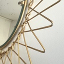Petit miroir soleil ovale doré et rétractable Erdecor Escaut
