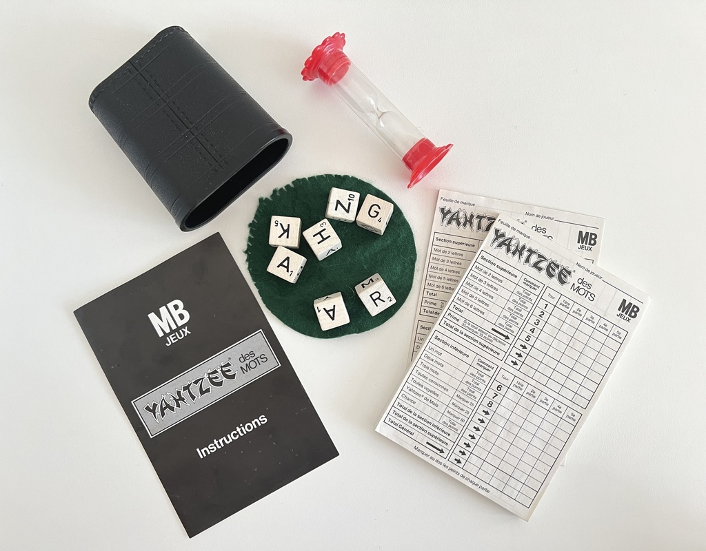 Jeu Yahtzee des mots - MB 1979