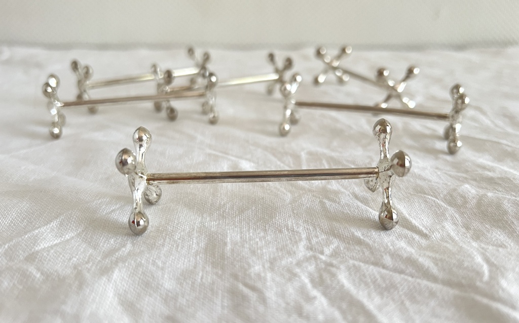 Ensemble de 6 porte-couteaux croisillons en métal