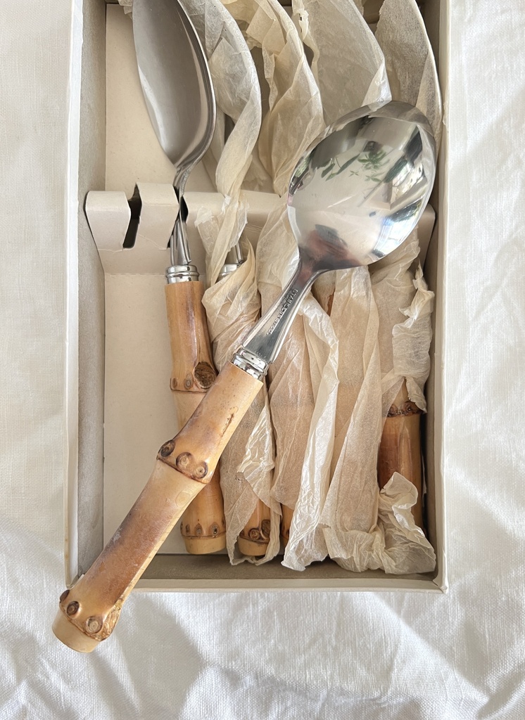 Boîte de 6 cuillères à soupe avec manche en bambou