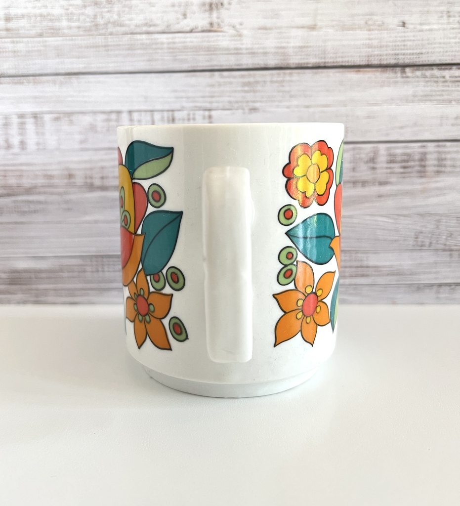 Lot de 2 tasses fleuries dans les tons orange Bavaria