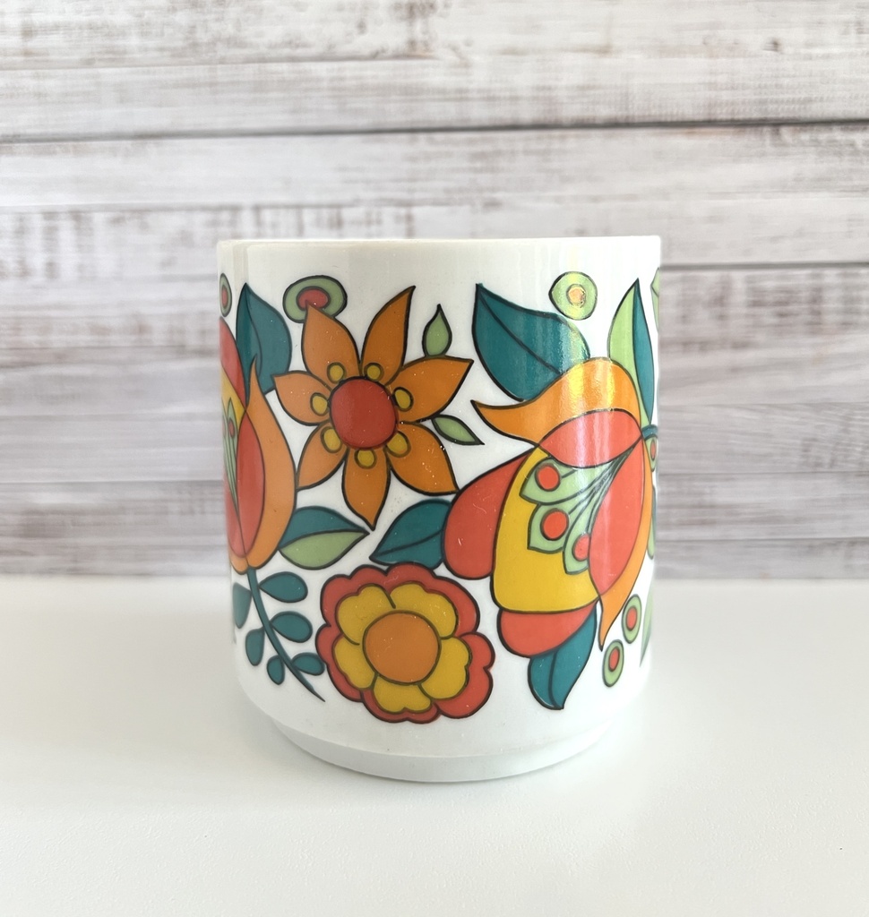 Lot de 2 tasses fleuries dans les tons orange Bavaria
