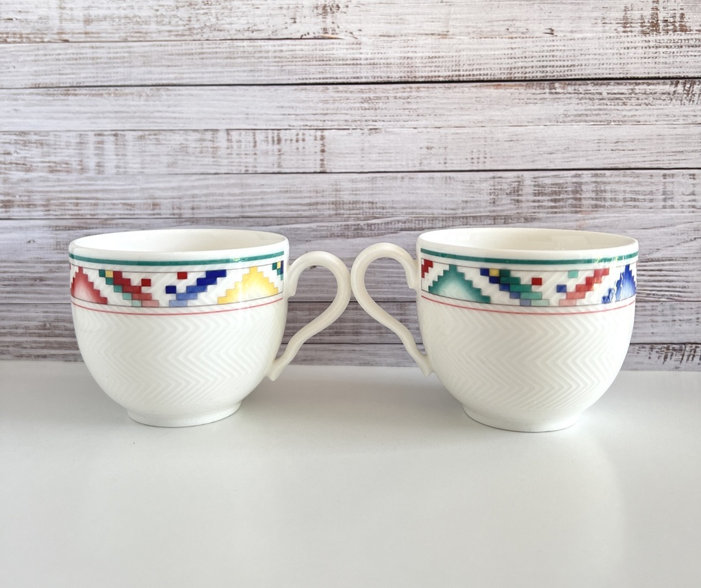 Lot de 2 tasses et sous-tasses Villeroy & Boch Indian Look
