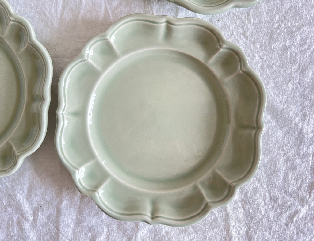 Lot de 4 assiettes à dessert vert menthe