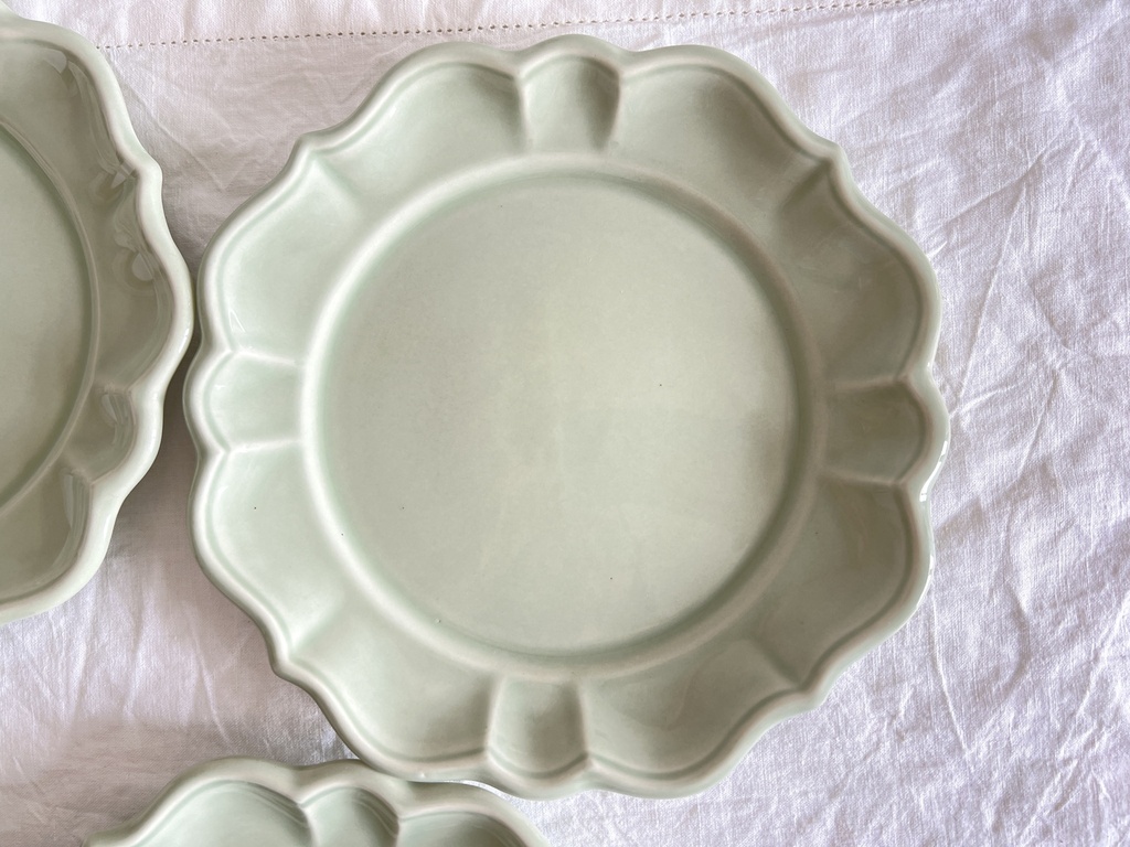 Lot de 4 assiettes plates vert menthe